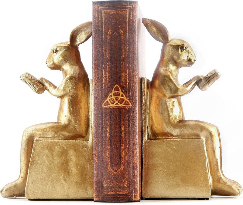 Bellaa 22883 Rabbit Bookends Studious Reading Bunny 7 Inch - Image 4